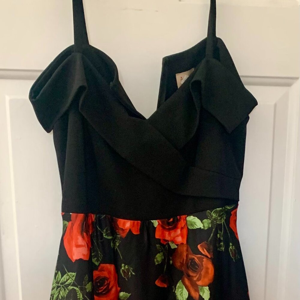 Prom Dress, Size 1XL, Red and Black Floral